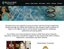 Tablet Screenshot of micaelasarmyfoundation.org